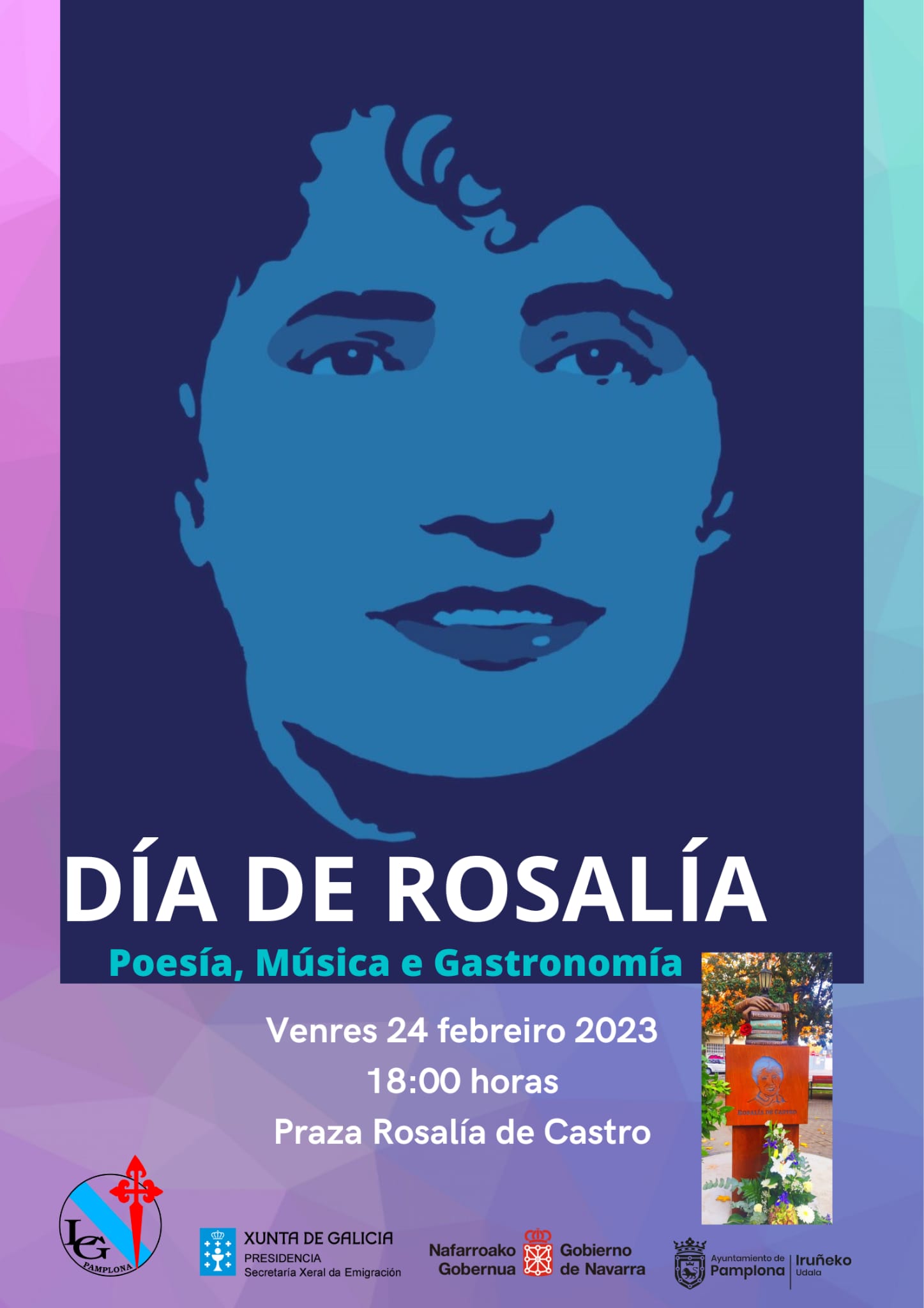 jalea Devastar Sabio Día de Rosalía 2023 en Pamplona | GaliciaAberta - Secretaría Xeral da  Emigración