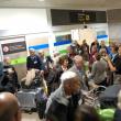Imaxe da chegada ao aeroporto coruñés de Alvedro das e dos participantes de 'Reencontros na Casa 2016' procedentes da Arxentina