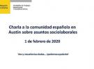 Charla informativa á comunidade española en Austin sobre asuntos sociolaborais