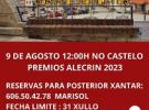 Entrega dos Premios 'Alecrín 2023' da Federación de Entidades Culturais Galegas en Cataluña (FEGALCAT), en Castro Caldelas