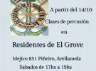 Clases de percusión de Residentes de O Grove en Bos Aires