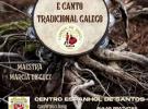 Clase de pandereta y canto tradicional gallego, en Santos