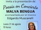 Poesía en concerto con Malva Bengua no Padroado da Cultura Galega de Montevideo. Poesía en concerto con Malva Bengua no Padroado da Cultura Galega de Montevideo.