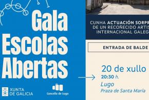 Lugo acollerá este luns 20 de xullo a gran gala de clausura de Escolas Abertas, cunha actuación sorpresa dun recoñecido artista internacional galego.