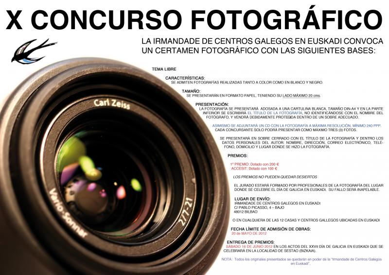 X Concurso Fotográfico da Irmandade de Centros Galegos en Euskadi X Concurso Fotográfico da Irmandade de Centros Galegos en Euskadi