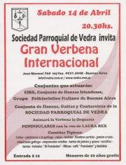 Cartel Gran Verbena Internacional en Vedra.