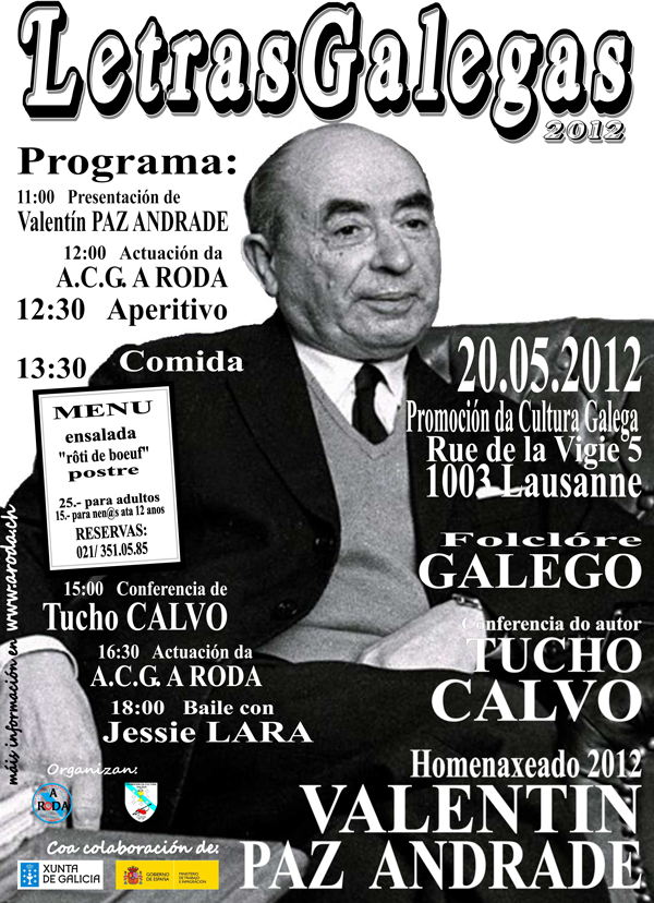 Letras Galegas 2012 en Lausanne