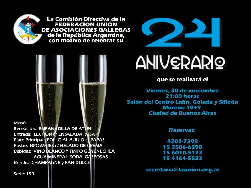 24º aniversario da Federación Unión de Asociaciones Gallegas de la República Arg