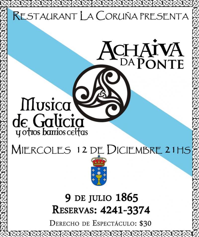 "Música de Galicia y otros barrios celtas", de Achaiva da Ponte, en Buenos Aires