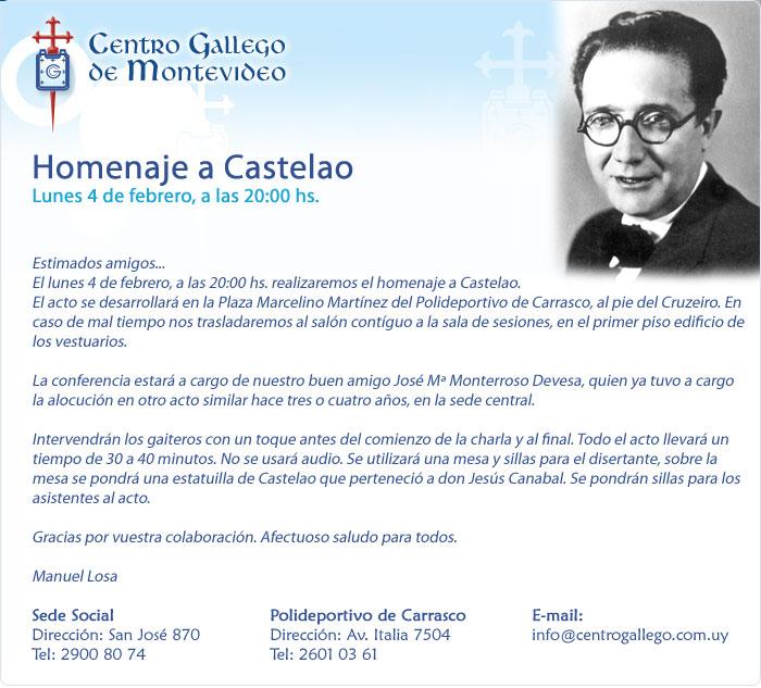 Homenaje a Castelao en el Centro Gallego de Montevideo Homenaje a Castelao en el Centro Gallego de Montevideo
