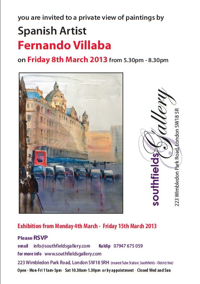 Inauguración da exposición do pintor galego Fernando Villalba en Londres