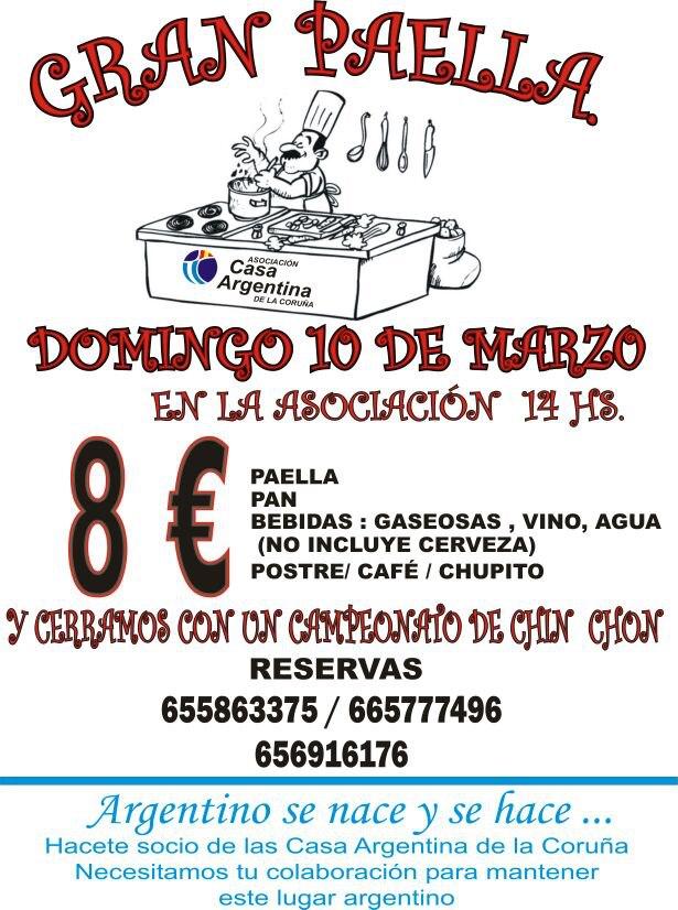 Gran Paella na Casa Argentina de A Coruña