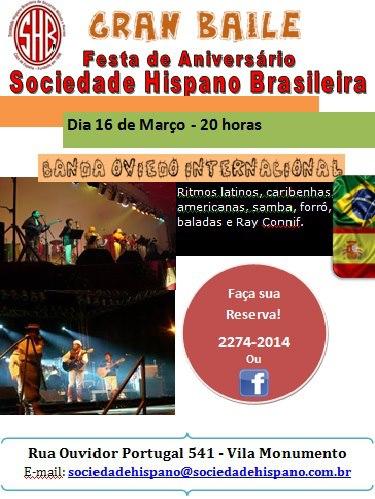 Gran Baile - Festa Aniversario da Sociedade Hispano Brasileira de Socorros Mútuo