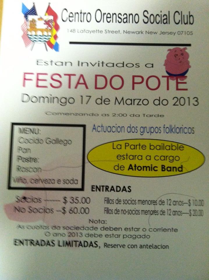 Festa do Pote en el Centro Orensano de Nueva Jersey Festa do Pote en el Centro Orensano de Nueva Jersey