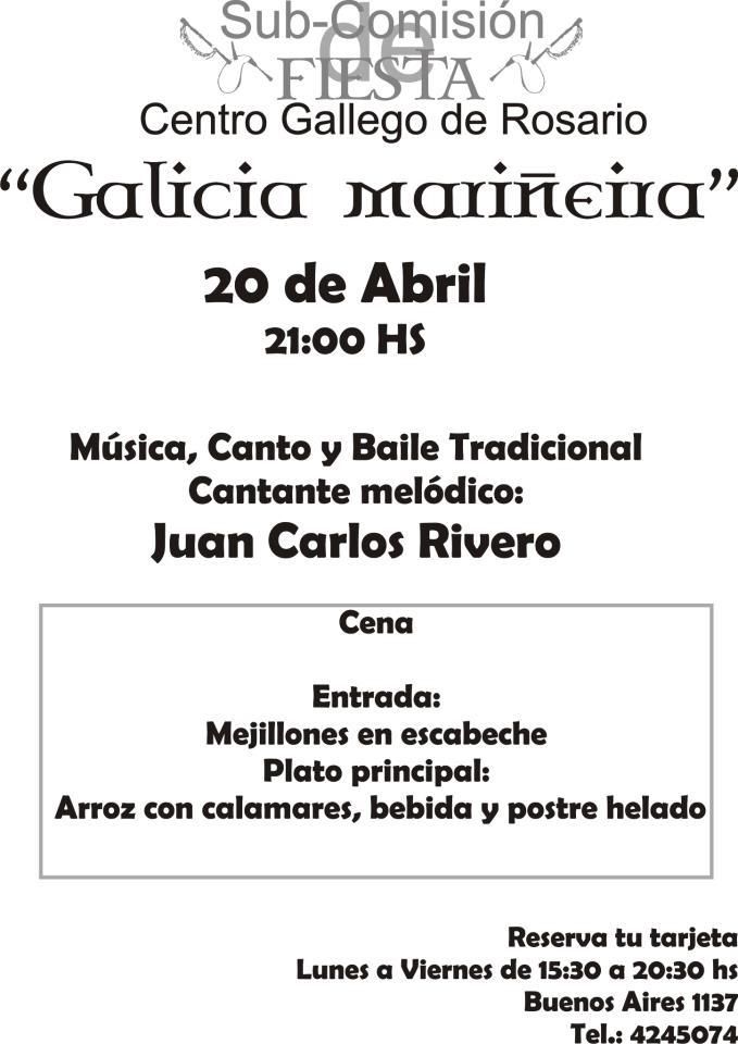 Festa "Galicia Mariñeira", no Centro Gallego de Rosario
