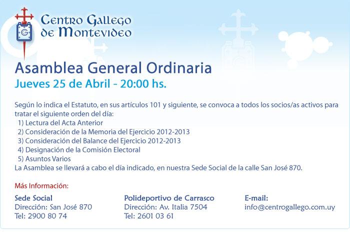 Asemblea Xeral Ordinaria 2013 do Centro Gallego de Montevideo