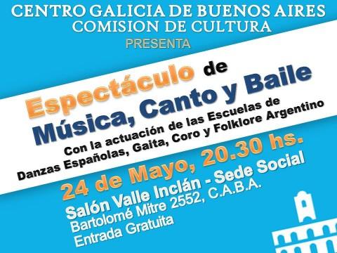 Espectáculo de Música, Canto e Baile no Centro Galicia de Bos Aires Espectáculo de Música, Canto e Baile no Centro Galicia de Bos Aires