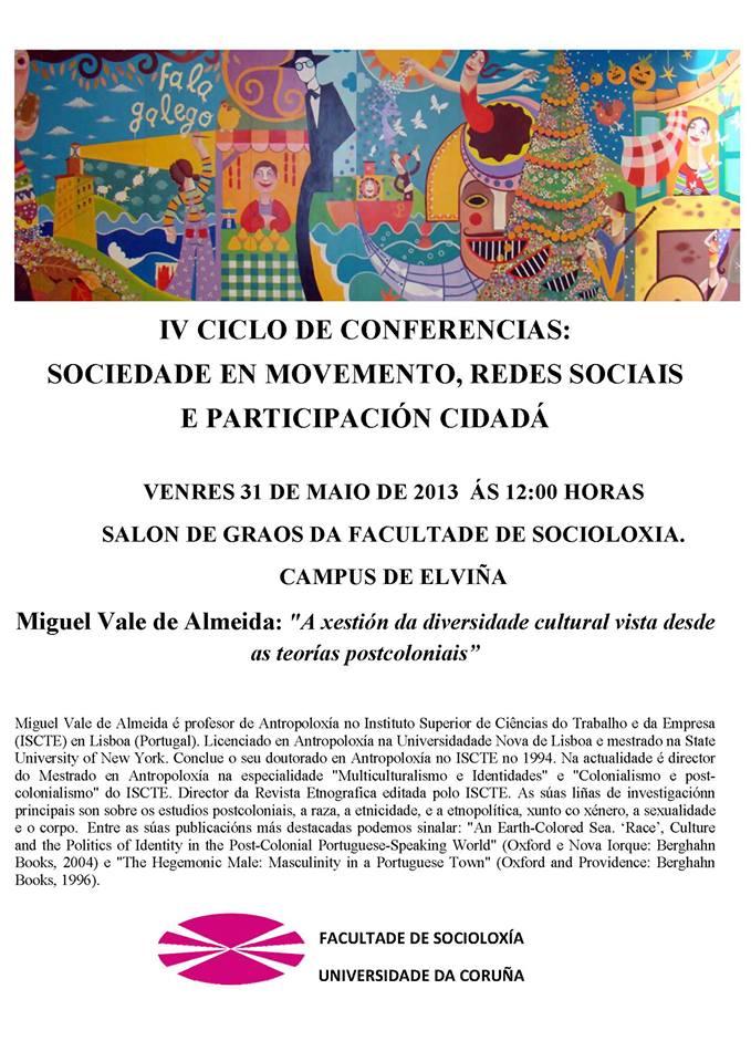 Conferencia “A xestión da diversidade cultural vista desde as teorías postcoloni