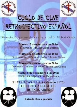 Ciclo de cine retrospectivo español, no Centro Gallego de Bos Aires