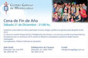 Cena Fin de Año en el Centro Gallego de Montevideo Cena Fin de Año en el Centro Gallego de Montevideo