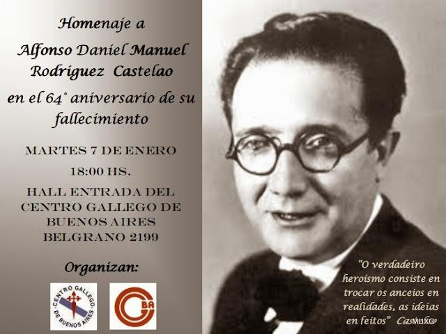 Homenaxe a Castelao do Centro Gallego e o Centro Galicia de Bos Aires