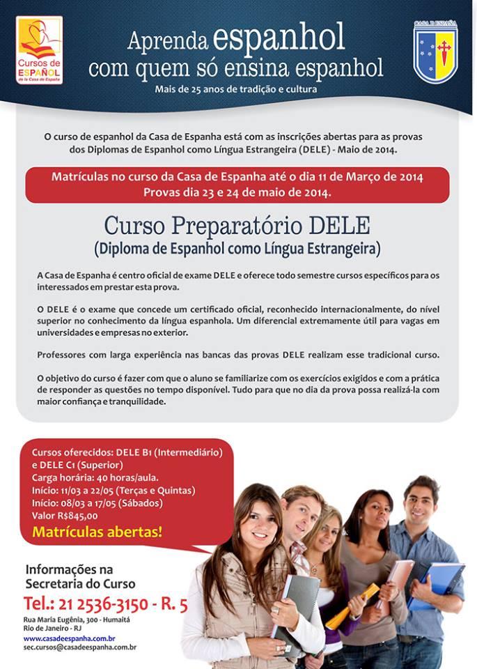Cursos de español 2014 da Casa de Espanha de Río de Xaneiro Cursos de español 2014 da Casa de Espanha de Río de Xaneiro
