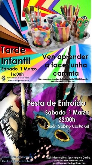 Obradoiro infantil de carantas e Entroido 2014 no Centro Galego de Lisboa