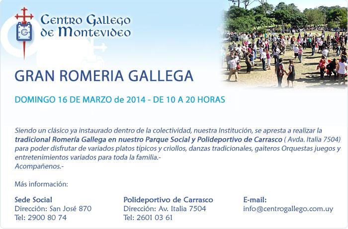 Gran Romería Gallega 2014 del Centro Gallego de Montevideo Gran Romería Gallega 2014 del Centro Gallego de Montevideo