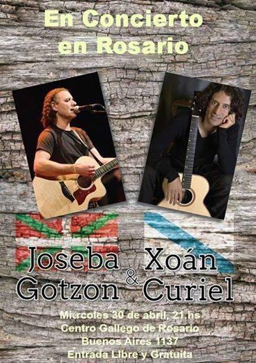 Concerto de  Xoán Curiel e Joseba Gotzon, no Centro Gallego de Rosario