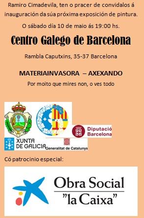 Inauguración da exposición "Materia invasora - Axexando", de Ramiro Cimadevila, no Centro Galego de Barcelona 