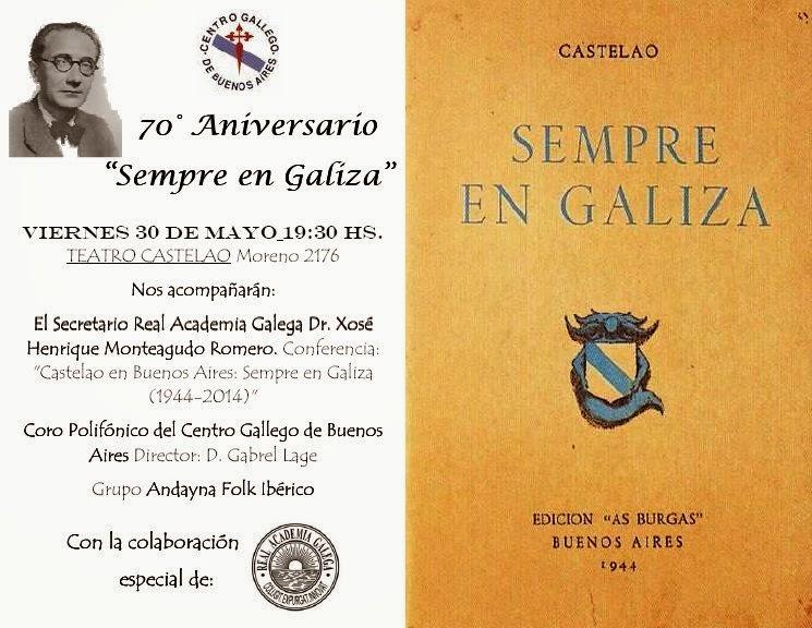 70º aniversario da publicación de "Sempre en Galiza", no Centro Gallego de Bos Aires
