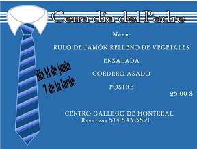 Cea do Día do pai, no Centro Galego de Montreal Cea do Día do pai, no Centro Galego de Montreal