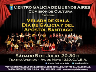 Velada de gala "Día de Galicia e Santiago Apóstolo", do Centro Galicia de Bos Aires