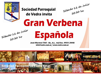 Gran Verbena española 2014 na Sociedad Parroquial de Vedra de Bos Aires