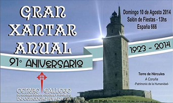 Gran Xantar anual - 91º aniversario do Centro Gallego de Comodoro Rivadavia