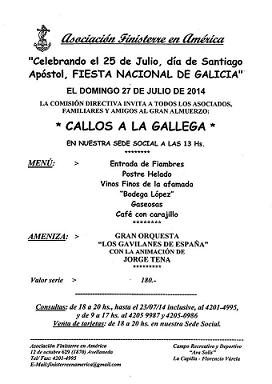 Día de Galicia 2014 da Asociación Finisterre en América