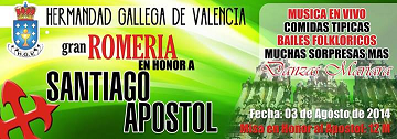 Gran Romaría do Santiago Apóstolo 2014 na Hermandad Gallega de Valencia Gran Romaría do Santiago Apóstolo 2014 na Hermandad Gallega de Valencia