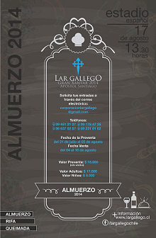 Gran Xantar 2014 do Santiago Apóstolo no Lar Gallego de Chile