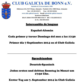 Intercambio de lenguas español-alemán, en el Club Galicia de Bonn