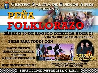 Peña Folklorazo no Centro Galicia de Bos Aires
