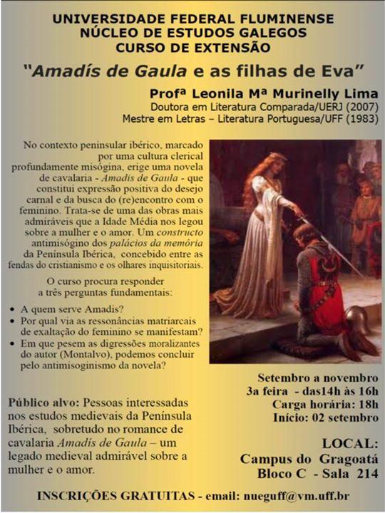 Curso "Amadís de Gaula e as filhas de Eva", no Núcleo de Estudos Galegos  da Universidade Federal Fluminense (UFF)