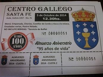 95º aniversario do Centro Gallego de Santa Fe 95º aniversario do Centro Gallego de Santa Fe