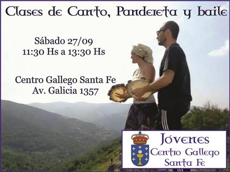 Curso de canto, pandeireta e baile tradicional galego no Centro Gallego de Santa Fe Curso de canto, pandeireta e baile tradicional galego no Centro Gallego de Santa Fe