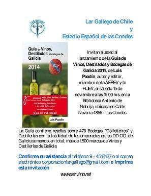 Presentación do libro 'Guía de Vinos, Destilados y Bodegas de Galicia 2014', en Santiago de Chile
