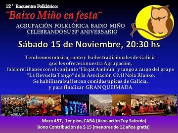 XIIº Encuentro Folclórico "Baixo Miño en Festa", en Buenos Aires