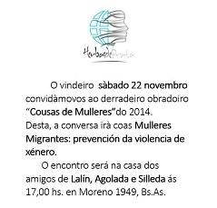 "Mulleres migrantes, prevención da violencia de xénero" no obradoiro Cousas de Mulleres da Asociación Herbas de Prata de Bos Aires