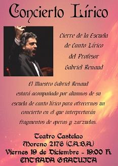 Concerto lírico no Centro Gallego de Bos Aires