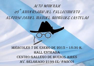 Homenaxe a Castelao do Centro Gallego de Bos Aires no 65º aniversario do seu pasamento