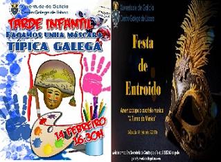 Obradoiro infantil de máscaras galegas & Entroido 2015 na Xuventude de Galiza - Centro Galego de Lisboa