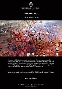 Convocatoria de voces 2015 para o Coro Polifónico do Centro Gallego de La Plata